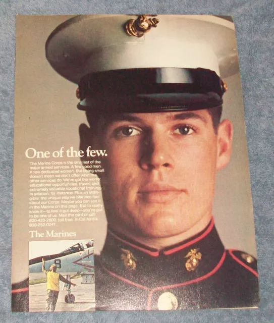 1976 United State Marine Corps Vintage Recruitment Ad "One of the Few"