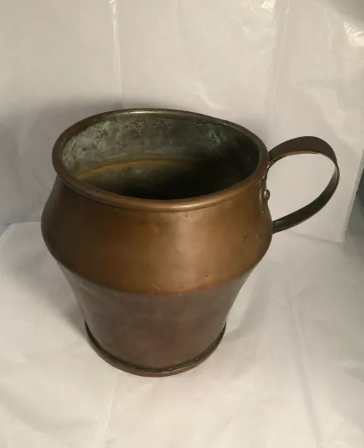 Antique 18th Century NJ Tavern Colonial  Era Copper Pitcher Tankard Dovetail