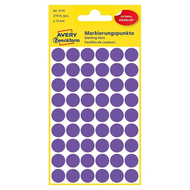 AVERY Zweckform Klebepunkte 3115 violett Ø 12,0 mm