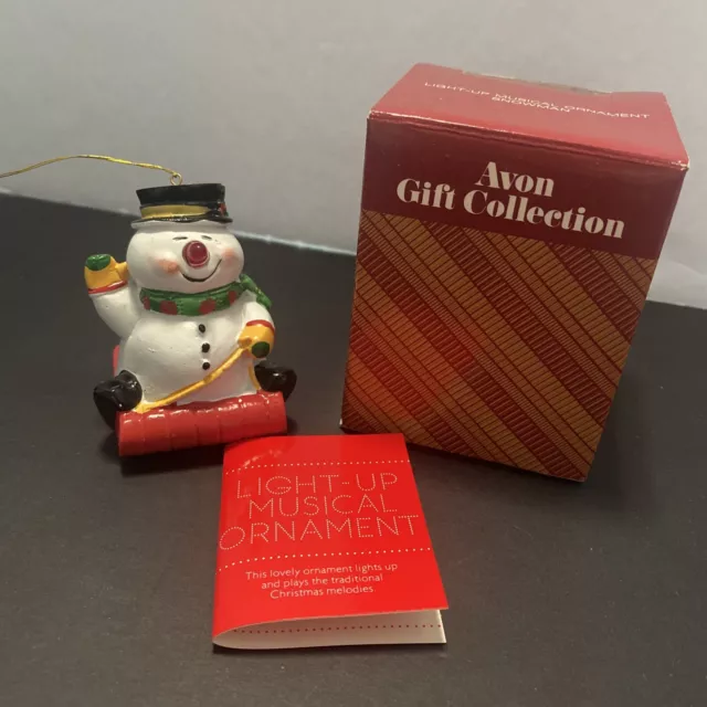 Vintage 1987 NEW Avon Light-Up Musical Snowman Ornament-NOS Vintage 1987 NEW Avon Light-Up Musical Snowman Ornament-NOS