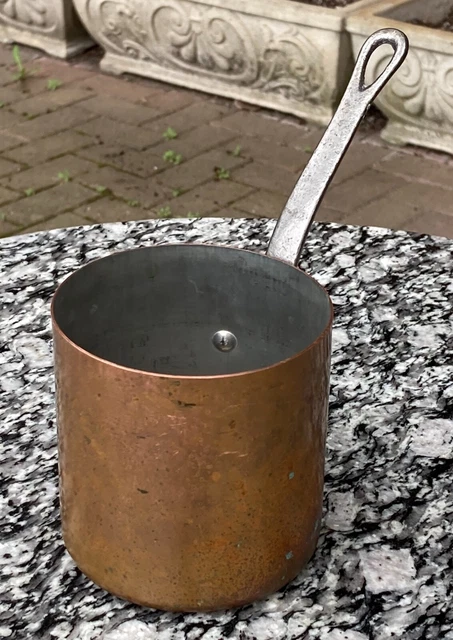 Vintage Villedieu French Copper Sauce Pan Pot Heavy Made In France 4” Small Vintage Villedieu French Copper Sauce Pan Pot Heavy Made In France 4” Small