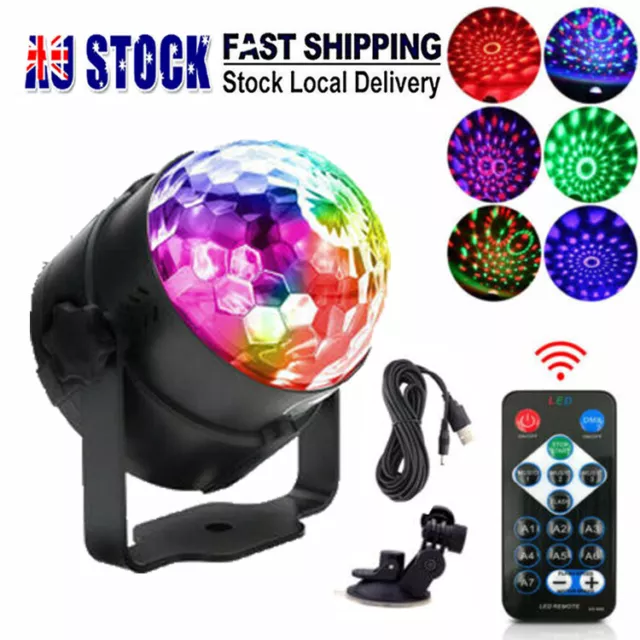 Mini Disco Lights Party DJ LED RGB Stage Lamp Laser Strobe Crystal Magic Ball AU