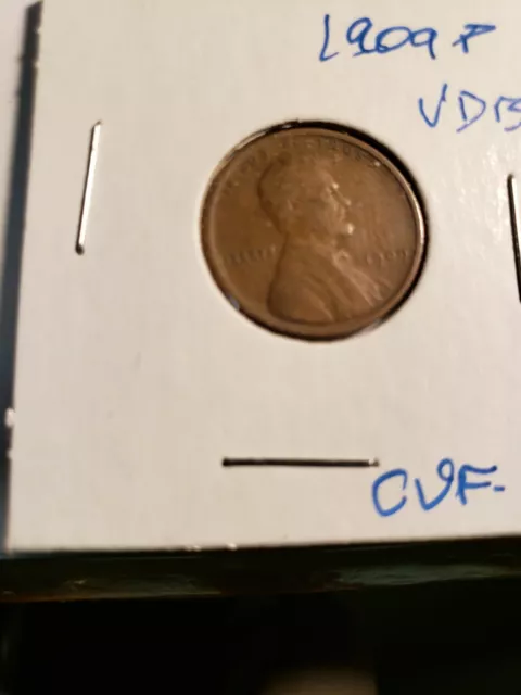 1909 P Vdb Lincoln Wheat Penny Cent Choice Very Fine