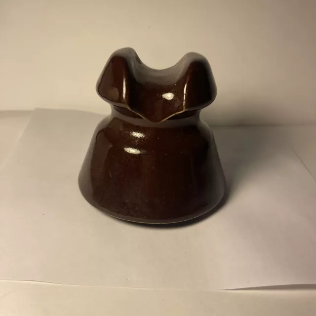 Vintage Brown Ceramic Insulator