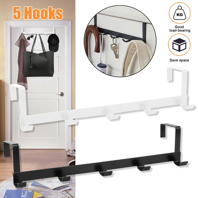 Over Behind The Door Metal Hook Rack Hanger Clothes Towel Coat Organizer Holder