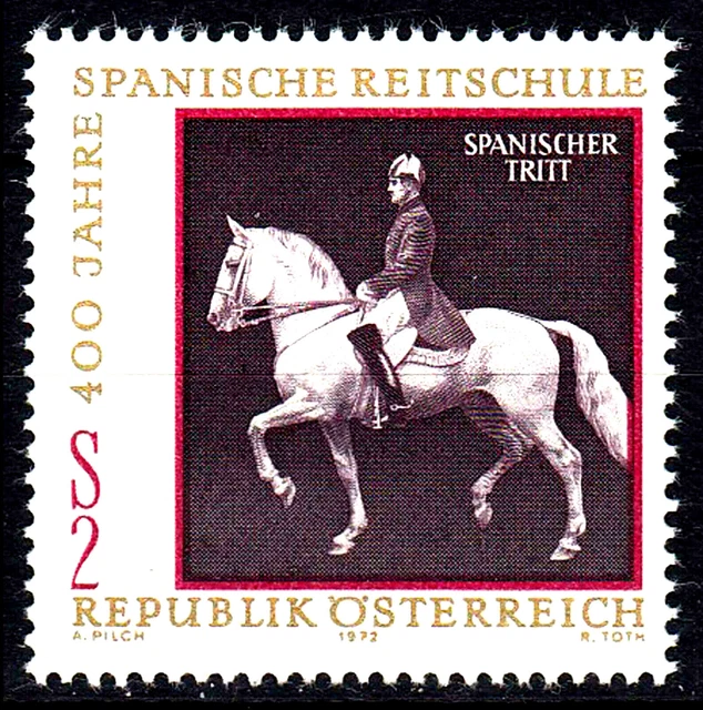 1395 postfrisch Österreich Jahrgang 1972 aus Block 2 Reitschule Spanien Pferd