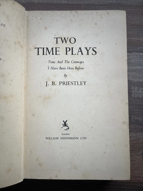 TWO TIME PLAYS J B Priestley 1938 Heinemann Illustrated HC 15 00 two-time-plays-j-b-priestley-1938-heinemann-illustrated-hc-15-00