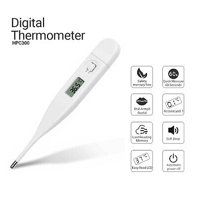 Termómetro digital LCD para bebé adulto seguro para el cuerpo termómetro oral para axilas Reino Unido