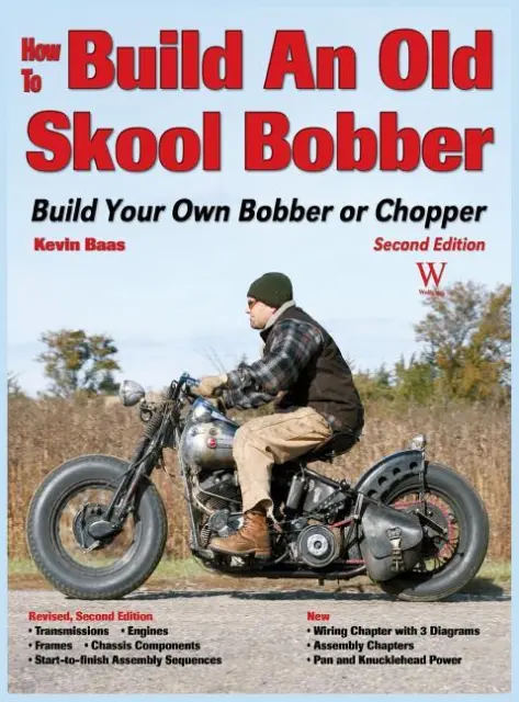 How to Build an Old Skool Bobber Book by Baas~Engine~Frame~Parts~NEW HARDCOVER!