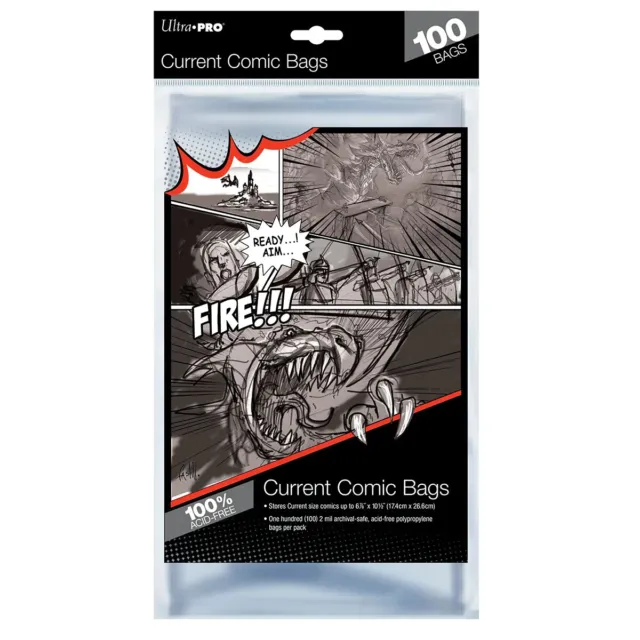 Ultrapro Current Sized Comic Bags X100