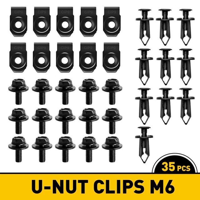 35x Engine Under Cover Splash Shield Guard Bumper Body Bolts U-nut Clip Fastener