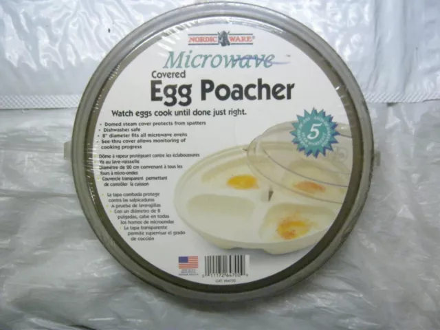 Nordic Ware Microwave 4 Egg Covered Poacher Model 64700 Made in USA