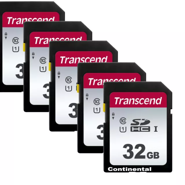 5 Pack Transcend 32GB SDHC Class 10 SD Memory Card , Read up to 100MB/S