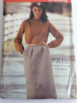 1980s Butterick See & Sew 6639 VTG Sewing Pattern Blouse Skirt  Size 8 10 12