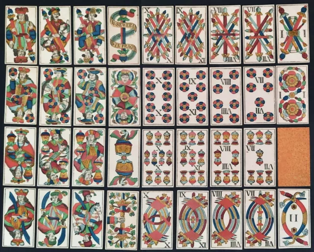 Bohemia playing cards Trappola Böhmen Spielkarten Prague W. Sewera 1850