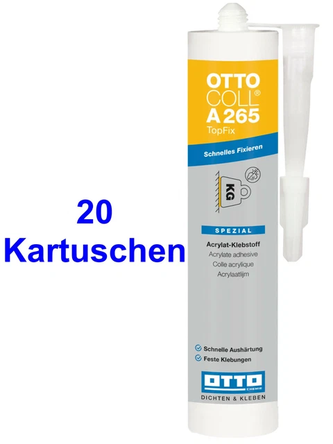 Ottocoll A265 20 x 310 ML Adhesivo de Montaje Madera Plástico Metal Poliestireno