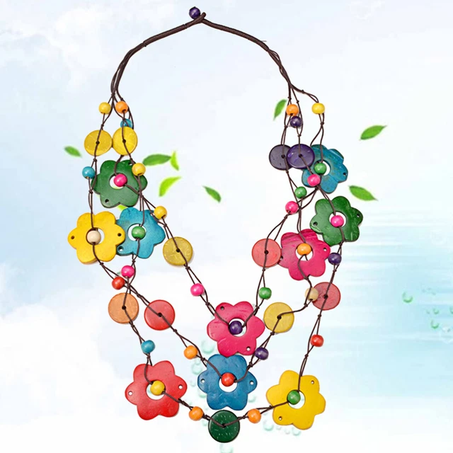 Bambou Manquer Collier De Bulles Fleurs Colliers Plage Pour Femmes