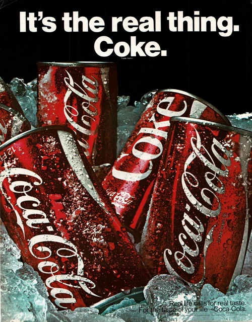 1970 COCA COLA: It's the Real Thing Cola Vintage Druck Anzeige EUR 7,38 ...