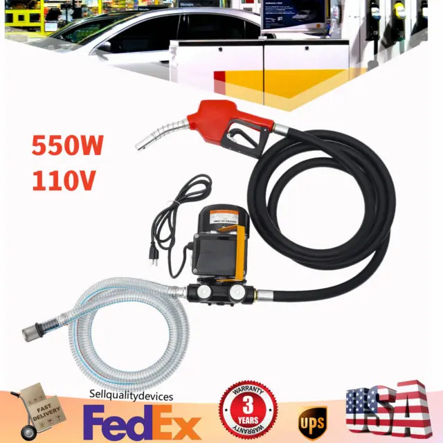 550W 110V Electric Fuel Transfer Pump Kit Oil Self-priming Diesel Pump 2800 Rpm