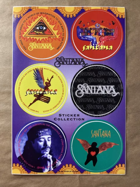 SANTANA 6 Sticker Sheet 1997 River of Colors Collection Rare Unique Imagination