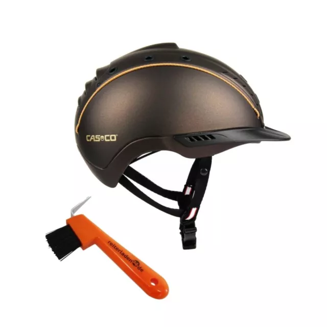 Reithelm Reitkappe Reiterhelm Casco Mistrall 2 Braun Verstellbar + Hufkratzer