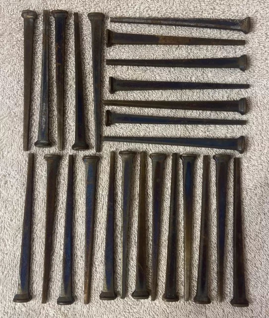 Vintage 4 Inch Square Nails Quantity Of 25. Never Used Great For Crafting. @@@@@