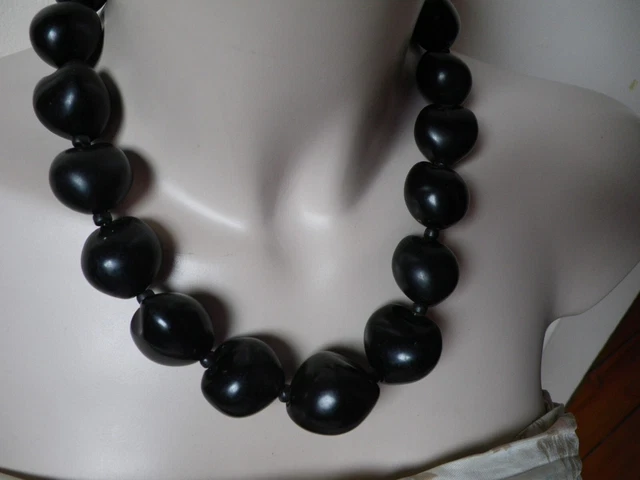 Lot De Bijoux Vintage En Bois Et Perles Naturelles - Collier Et Bracelet, Style Rare Et Bohème