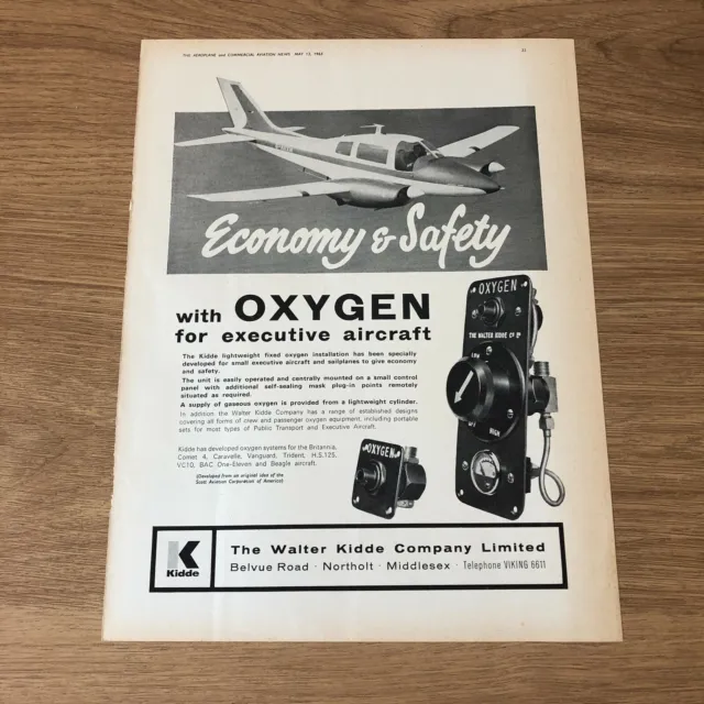 (STA43) Advert 11x8" The Walter Kidde Company Limited. Fixed Oxygen Installation