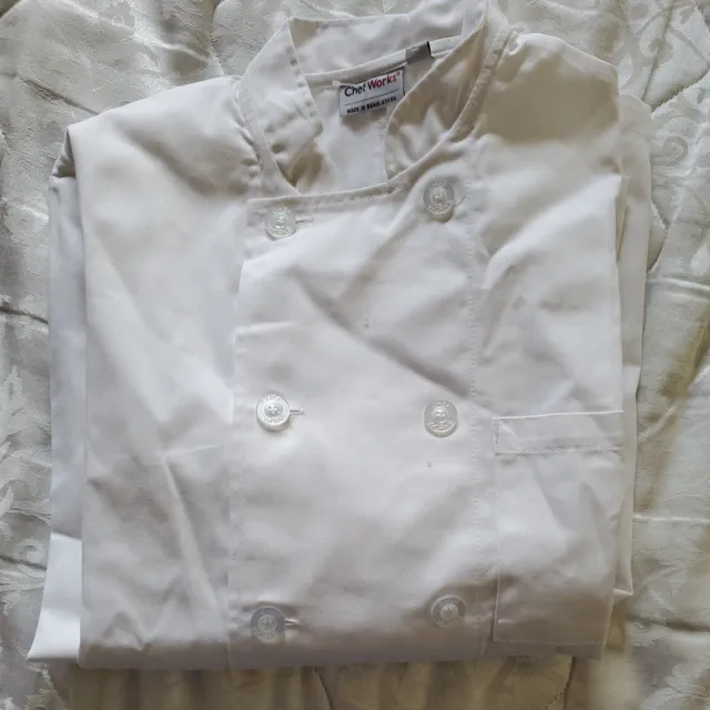 Chef Works LeMans Chef Coat Jacket - White - Size SMALL - NWT