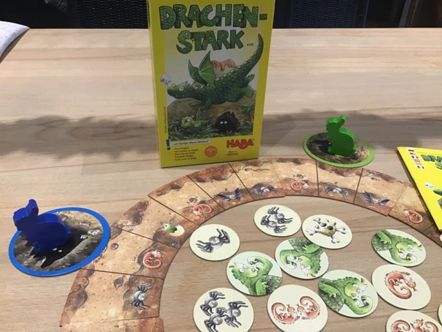 DRACHENSTARK von HABA Nr 4498 Memo-Wettlauf Spiel VOLLSTÄNDIG Gedächtnis Taktik