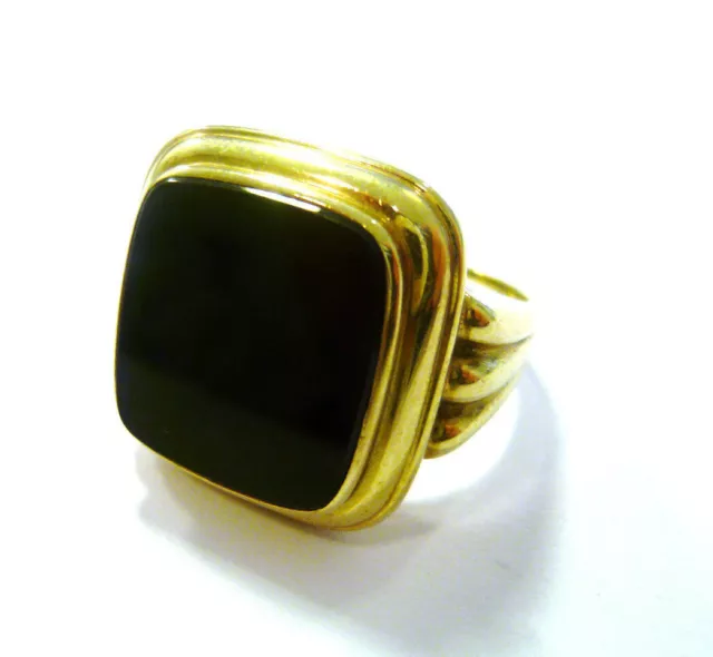 Herrenring Goldring Herren 333er Gold Ring mit Onyx Onyxring 8 Karat GG Gr. 70