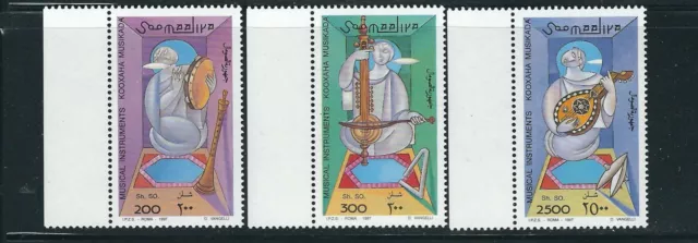 Somalia 1997 Music Musical Instruments Komplett Set Mit 3 VF MNH