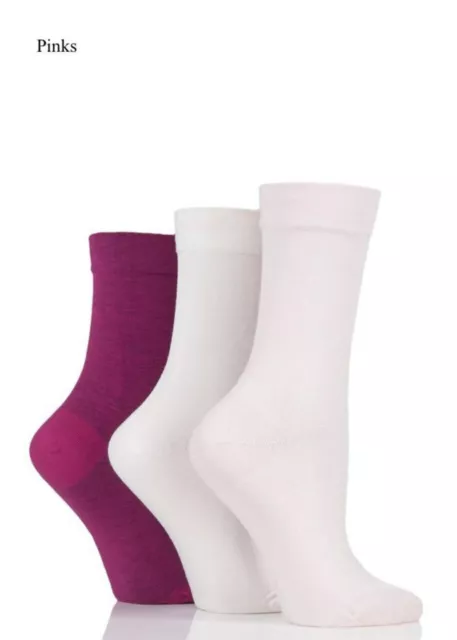 Sockshop Ladies Gentle Plain Bamboo Socks - 3 Pair