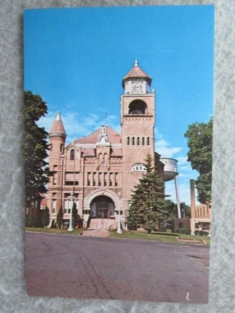 Vintage Iron County Court House, Crystal Falls, Michigan Postcard