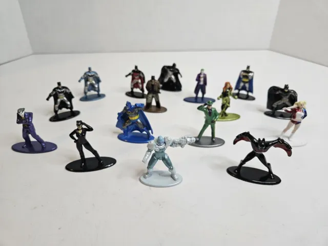 Jada Batman DC Nano Metalfigs Mini-Figures Die Cast Metal Lot Of 16 Exclusives