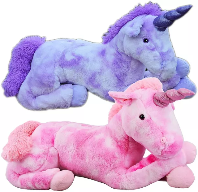 21" Large Plush Unicorn Teddy Stuffed Super Soft Cuddly Toy Lying Horse Gift