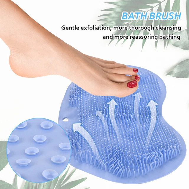 2pcs Bathroom HandsSoft Bristles Wall Mounted Bath Brush Body Scrubber Set