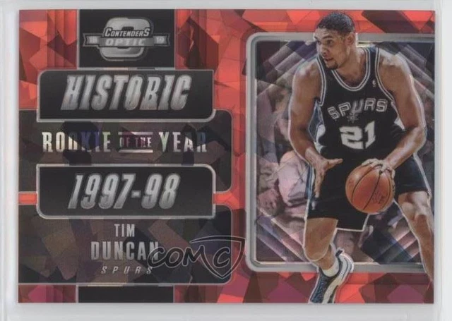 2018-19 Panini Contenders Optic Red Cracked Ice Tim Duncan #8 HOF