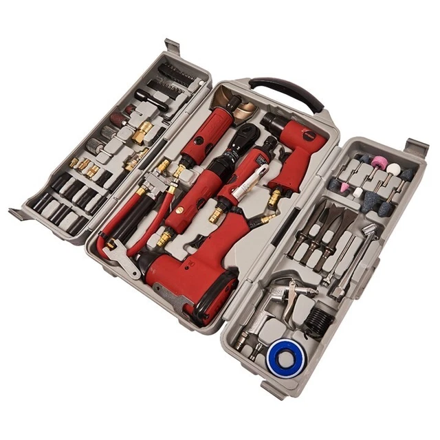 Amtech 77pc Air Tool Kit Set Impact Wrench Die Hammer Ratchet & Grinder