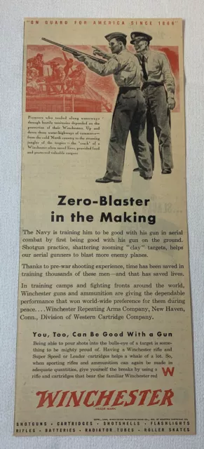 1944 WINCHESTER rifle ad ~ ZERO-BLASTER IN THE MAKING