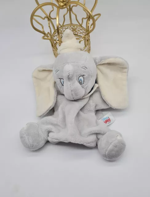 Doudou éléphant Dumbo marionnette gris blanc bonnet Beige DISNEY NEUF / 054