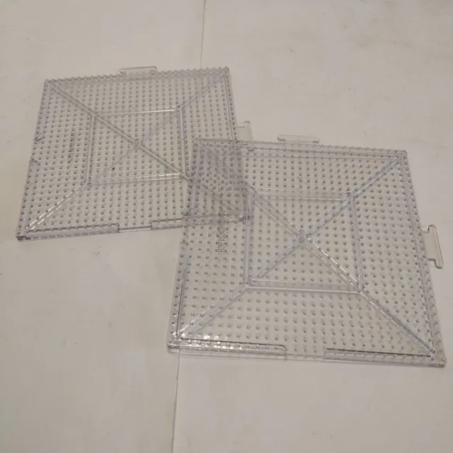 2 Clear Square Pegboards Board For Perler Beads Peg Board Kids Toys