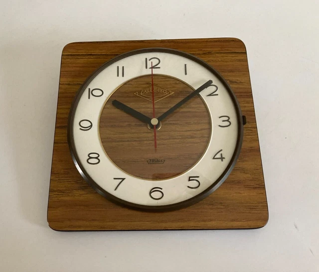 Horloge Murale Vintage Kiplé Formica Gris Clair Avec Baromètre, Fonctionnement Garanti