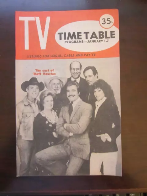 TV Guide Time Table Regional January 1-7  1983 Matt Houston Lee Horsley