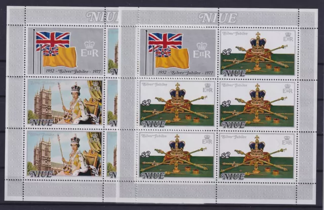 Niue 1977 Thronjubiläum Elisabeth II. Mi.-Nr. 171-172 Kleinbögen postfrisch **