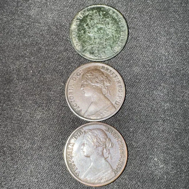 3 Victoria Farthings 1860-1861-1866