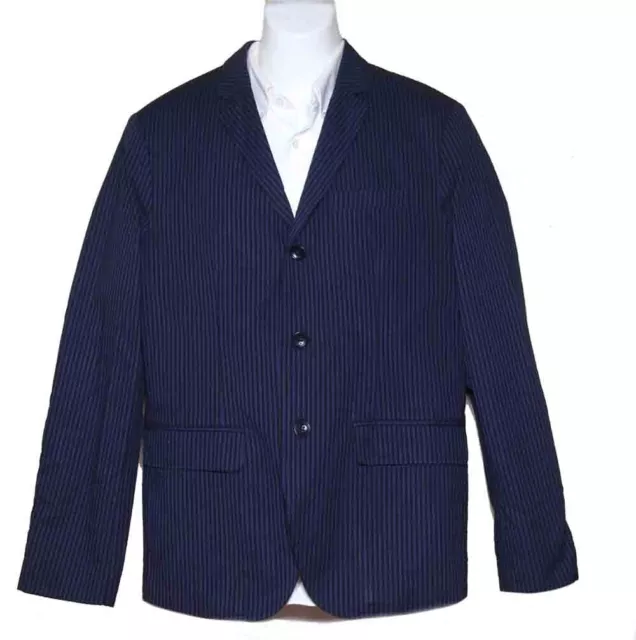 $189  Tommy Hilfiger Seersucker Blazer Navy Blue Black Striped Men's Size 40R