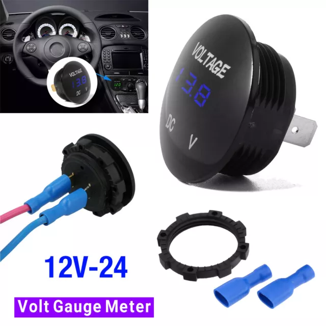 Volt Gauge Meter Voltage LED Digital Display DC 12V-24 Car SUV Panel Voltmeter