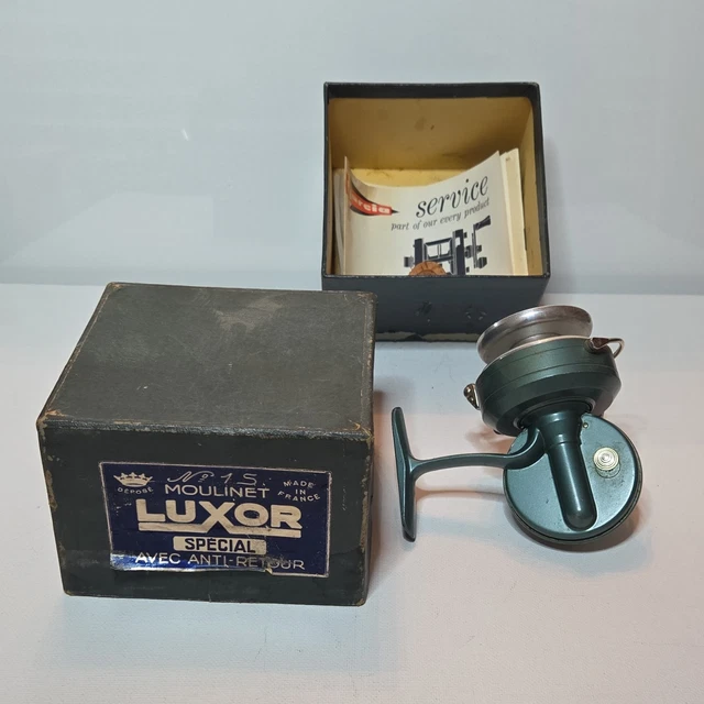Moulinet Ancien LUXOR N°3 Mer Et Saumon – Dans Sa Boîte Avec Accessoires – Vintage France
