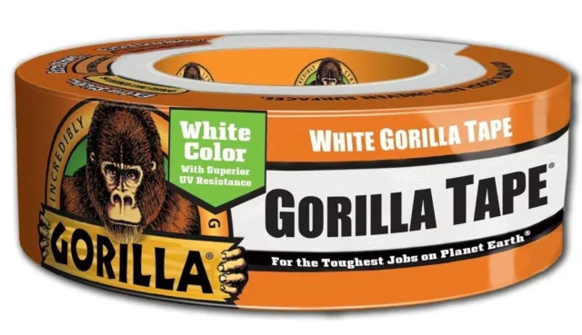 (1)-White Gorilla Glue Tape All Weather Duct Outdoor Lg Roll 6025001 1.88 X 30YD